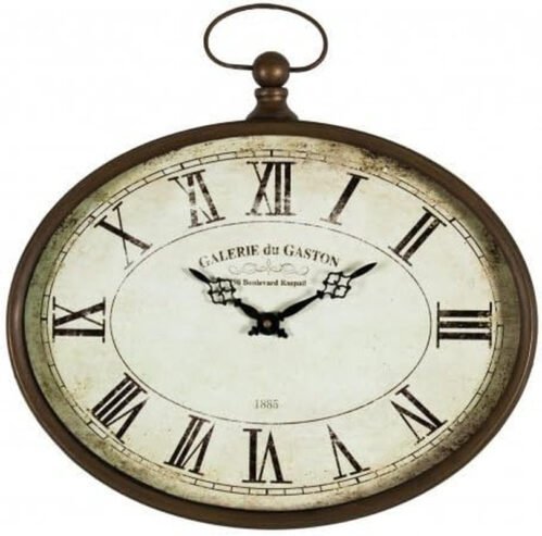 Vintage Style Oval French Wall Clock Galerie Du Gaston