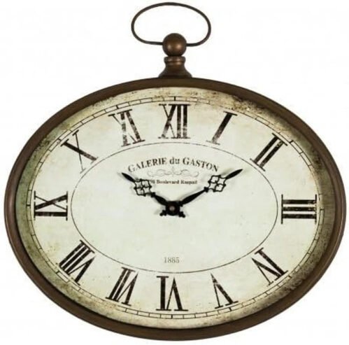 Vintage Style Oval French Wall Clock Galerie du Gaston