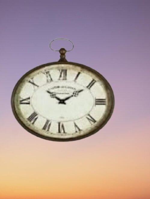 Vintage Style Oval French Wall Clock Galerie du Gaston Brown, Black