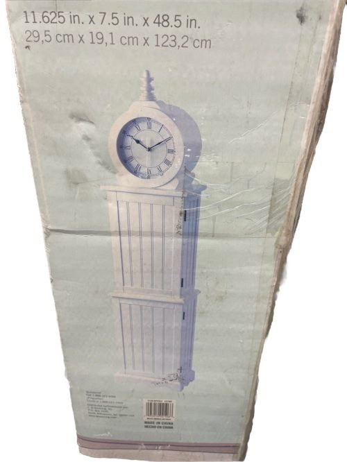 Vintage Style Selections White Floor Clock Model #VYS001F 11.6X7.5X48.5 in