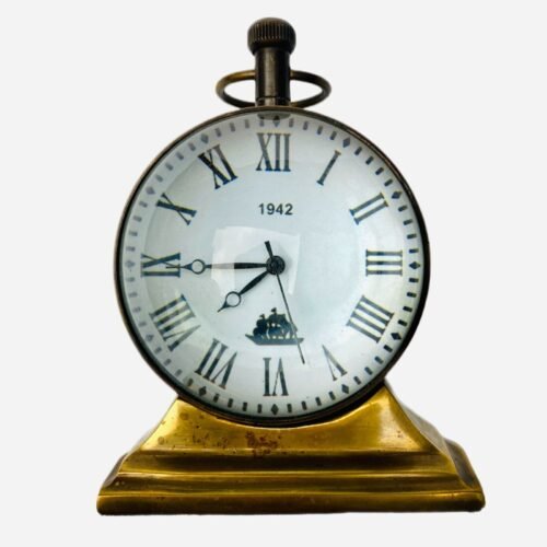 Vintage Style Table Top Desk Brass Clock Antique Collectible Watch Decorative