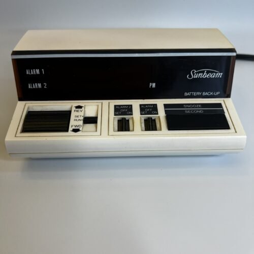Vintage Sunbeam Dual Alarm Digital LED Clock Model 88B 75 Battery Backup Tested