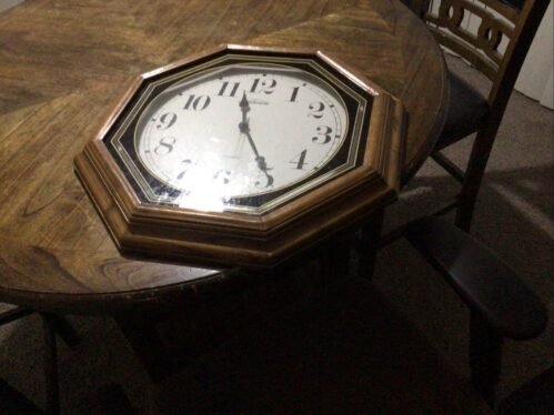 Vintage Sunbeam Quartz Wood Frame Fruit Theme Face Wall Clock Tested Works