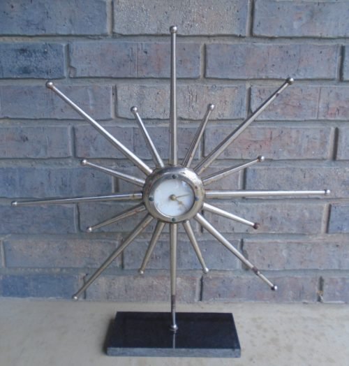 vintage Sunburst Starburst Atomic Era Wall Clock fixer upper
