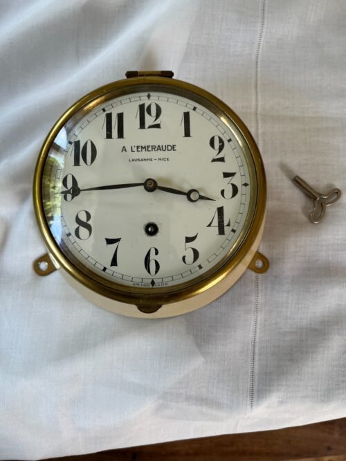 vintage Switzerland made a l'Emeraude lausanne wall clock or nautical clock