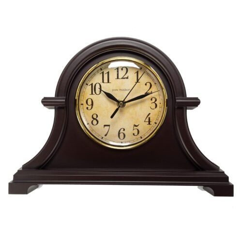 Vintage Table Clock Series Mantel Clock,12.5 Inch, Silent Analog Quartz Movem...