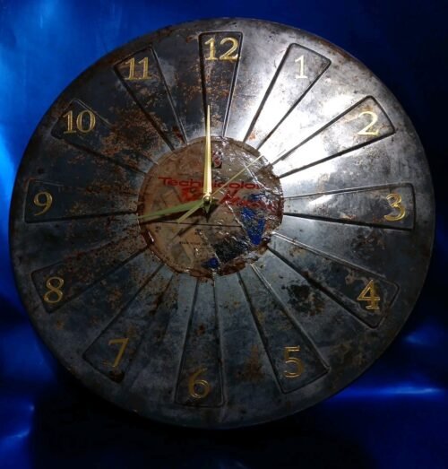 Vintage Technicolor Motion Picture Reel Holder Wall Clock Signed Original Design