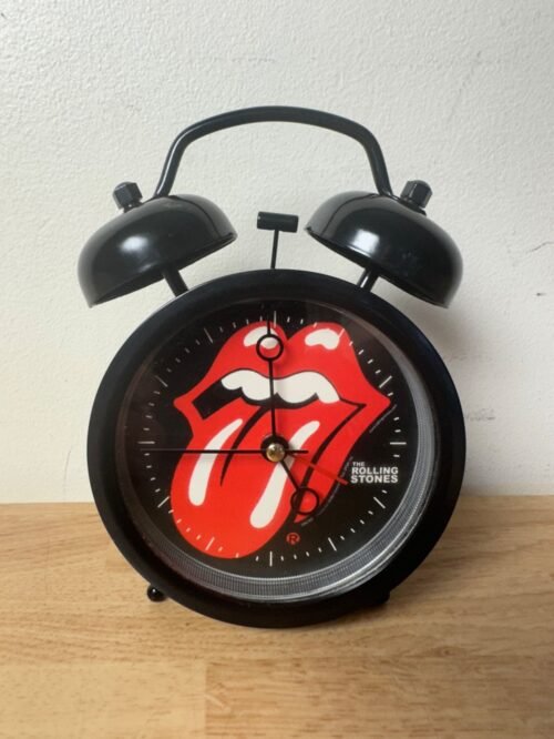 VINTAGE THE ROLLING STONES TONGUE TWIN BELL ALARM CLOCK 2002 RST CONCERTS WORKS!