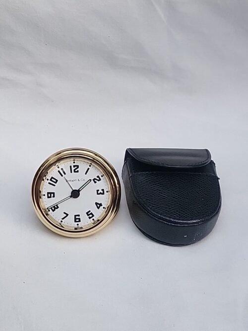 Vintage Tiffany & Co. Travel Alarm Clock With Case