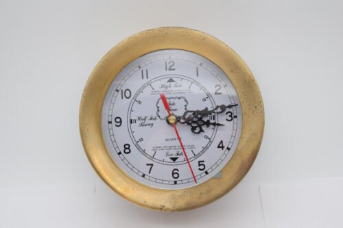 Vintage Time and Tide Incorporated Brass Nautical Clock Works Great *READ