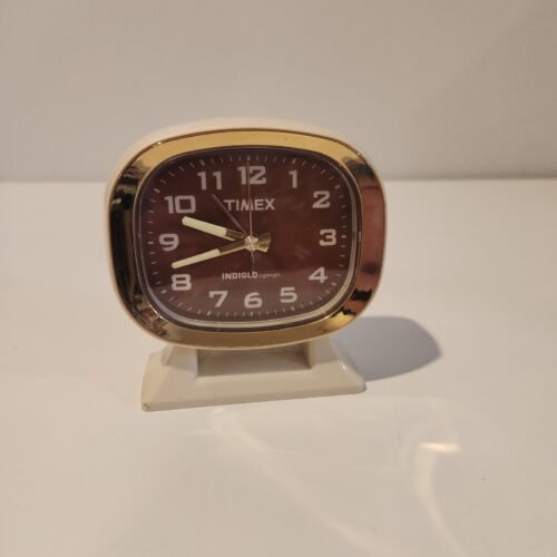 Vintage Timex Battery Powered Bedside Alarm Clock w/Indiglo Night Light