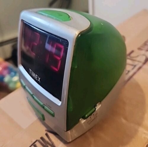 Vintage Timex iMac G3 Alarm Clock Apple Computer Emerald Green Works Part# T132Q