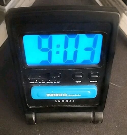 Vintage Timex INDIGLO Night Light Flip Folding Travel Digital Alarm Clock TESTED