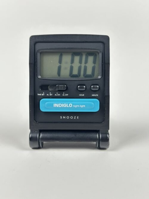 Vintage Timex INDIGLO Night Light Flip Folding Travel Digital Alarm Clock TESTED