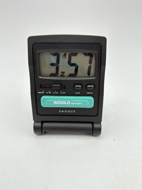Vintage Timex INDIGLO Night Light Flip Folding Travel Digital Alarm Clock TESTED
