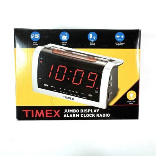 Vintage TIMEX T256S Jumbo Digital Display Alarm Clock Radio Flashing Snooze