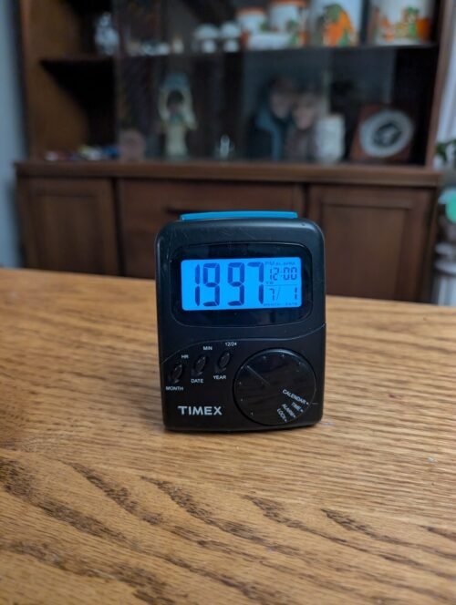 Vintage Timex Travel Digital Alarm Clock With INDIGLO Night-light / Works