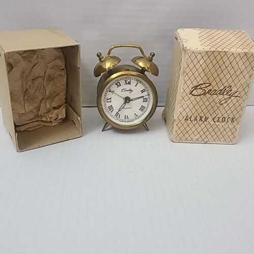 Vintage Travel Alarm Clock BRADLEY 1950’s Glow-in-the-Dark Lum Dial Working