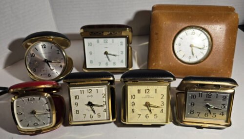 Vintage Travel Alarm Clocks Lot Various Manufacturers. Tested and Working.
