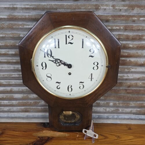 Vintage Trend Schoolhouse Pendulum Wall Clock Model 707 Zeeland Michigan Tested