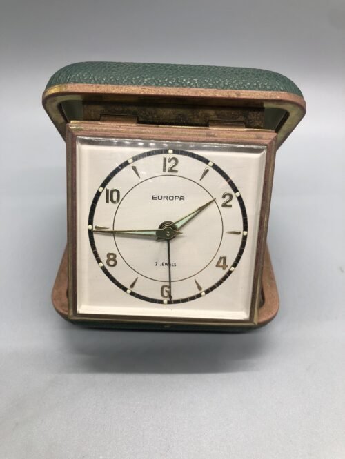Vintage unique Original Travel Alarm Clock Europe Germany 3x3”