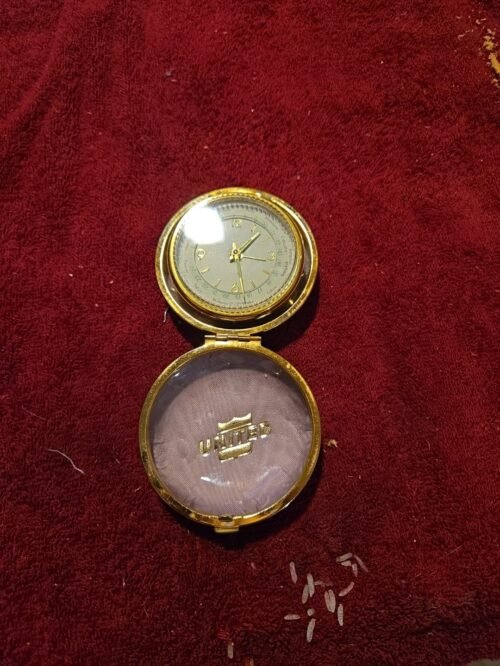Vintage UNITED AIRLINES Elgin Bradley Time Travel ALARM CLOCK