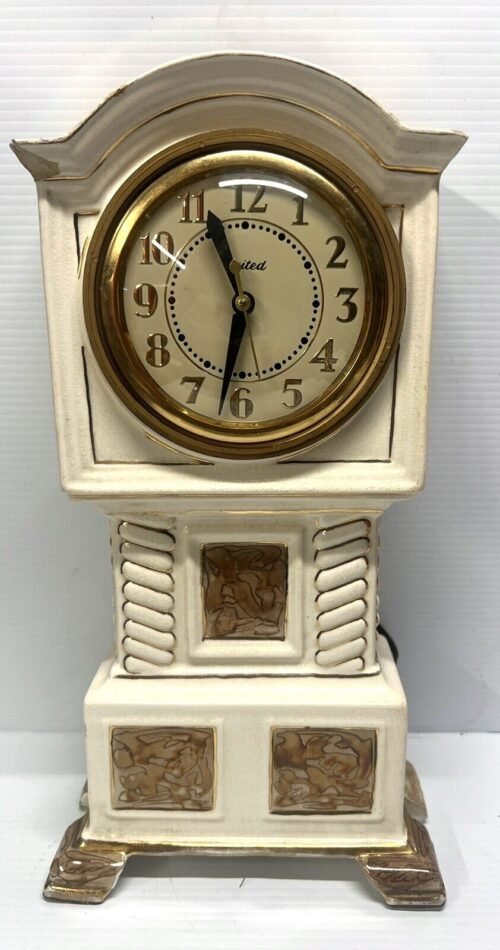 Vintage United Electric Victorian Mantle Clock Working 15”