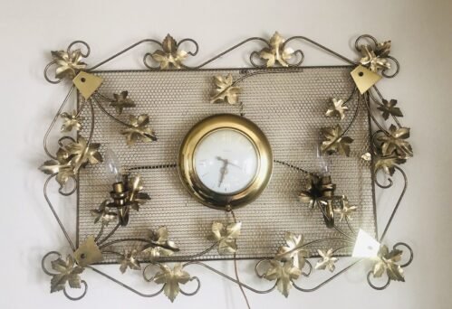 Vintage United Electric Wall Clock Maple Leaf Working Clock & Lighting