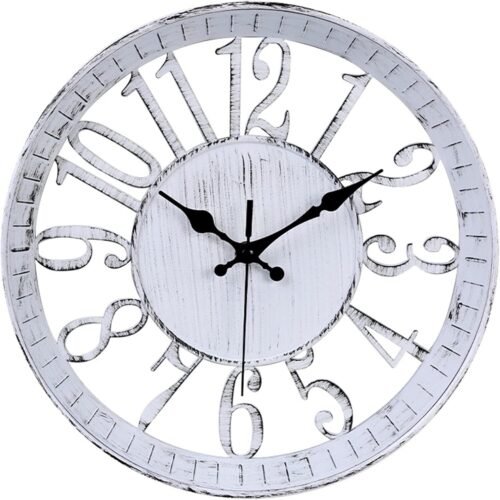 Vintage Wall Clock 12 Inch Round Wall Clocks Battery Operated Quartz Silent N...