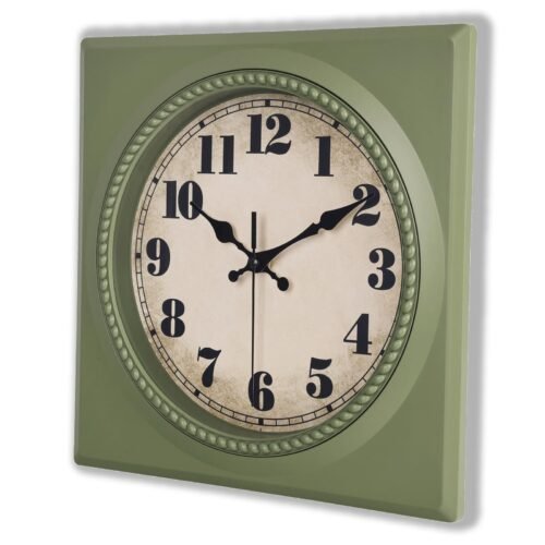 Vintage Wall Clock 1950s Style - Retro 50's Mid Century Square Wall Clocks Ba...