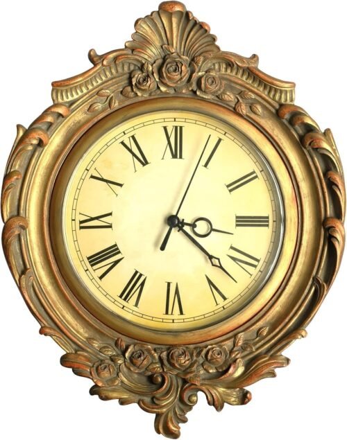 Vintage Wall Clock, European Style Decorative Retro Wall Clock, Battery Operated