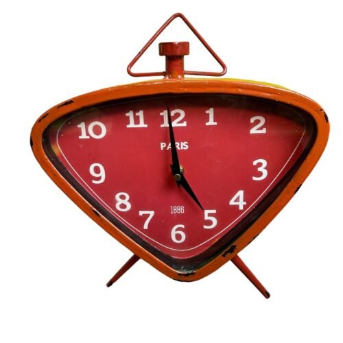 Vintage Wall Or Table Battery Operated Red Clock Retro 10“ X 11“￼