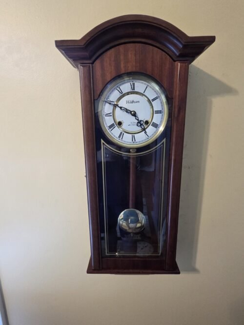 Vintage Waltham 31-Day Wall Clock Chimes with Key Working Korea
