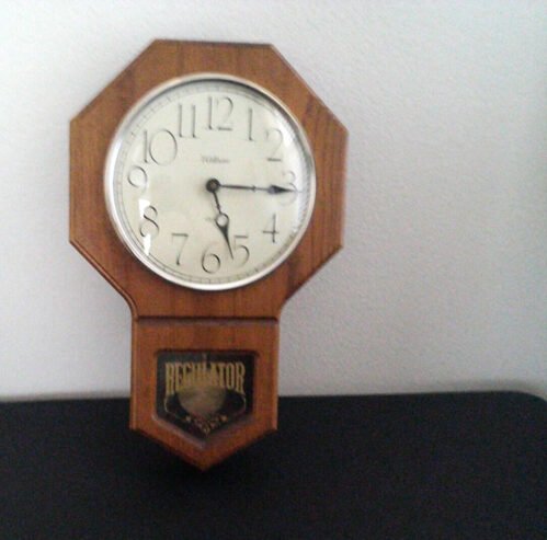 Vintage Waltham Regulator Wall Clock 6333 Oak 21 Inches