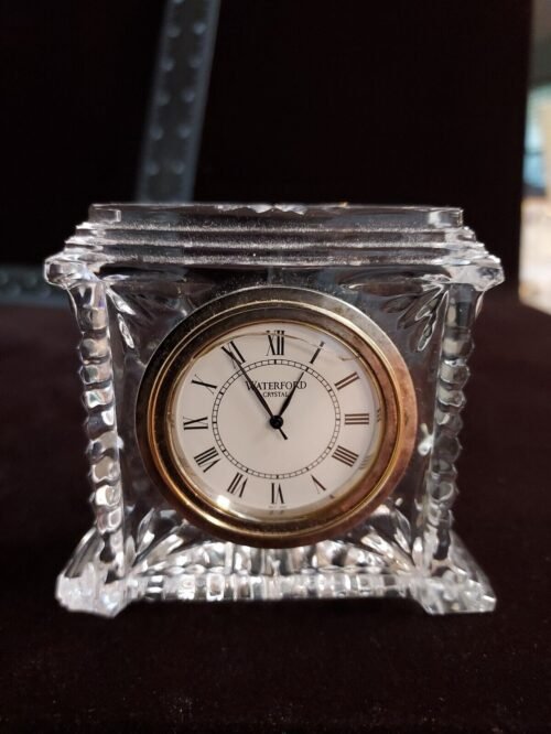 Vintage Waterford Crystal Clock Desk Mantle Coliseum Colonnade Pattern