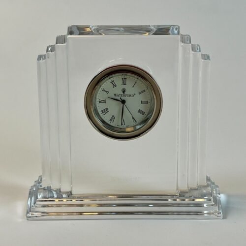 Vintage Waterford Crystal "Metropolitan" Small Desk Clock - Art Deco Style