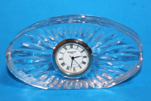 Vintage Waterford Crystal Oval Quartz Desk Clock