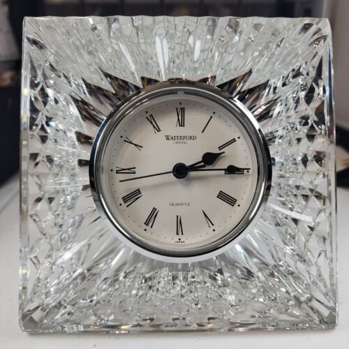 Vintage Waterford Crystal Quartz Clock New Battery! Beveled Edge Desk Table