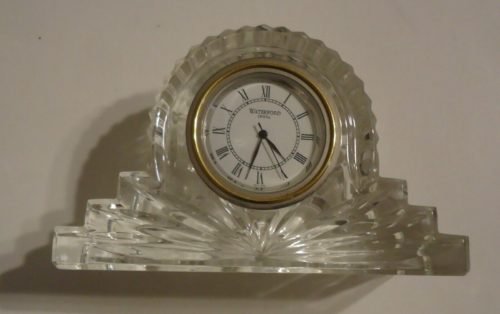 Vintage Waterford Cut Crystal Mantle Desktop Clock
