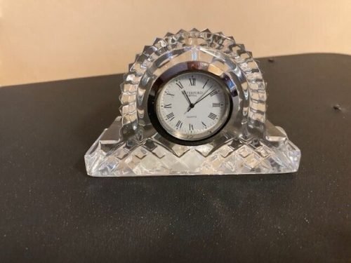 Vintage Waterford Cut Crystal Mantle Desktop Clock