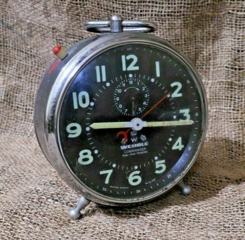 Vintage Wehrle Alarm clock Commander Rare Made in Germany #38