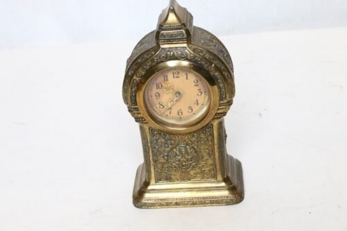 VINTAGE WEISSHAAR MADE IN GERMANY BRASS DESK ALARM CLOCK