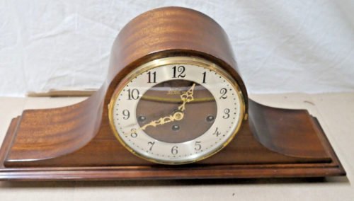 Vintage Welby German Wood Chiming Mantle Clock 83 340 020 works but needs TLC
