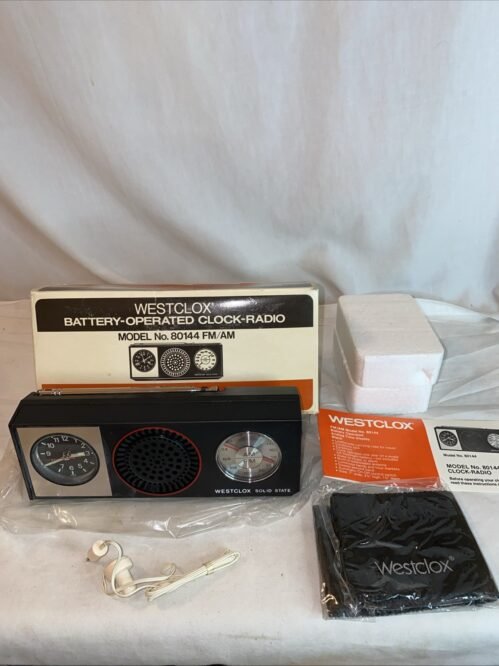 Vintage Westclox AM/FM Clock Radio Model 80144 Tested Works READ