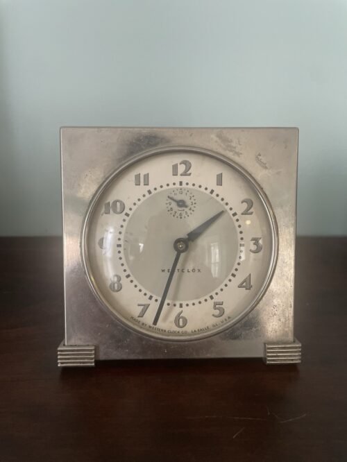 Vintage Westclox Art Deco Travel Alarm Clock