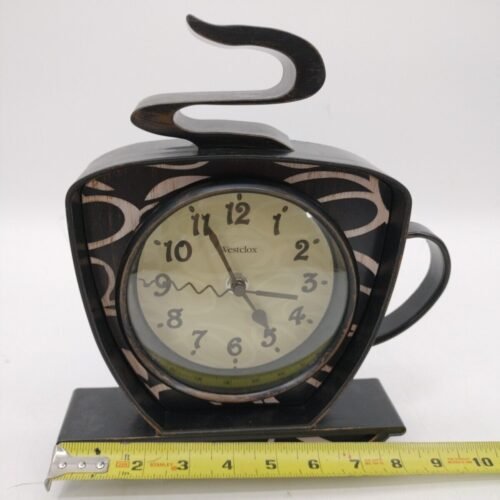 Vintage Westclox Coffee Cup Wall Clock 3D Mug Analog Kitchen Cafe Clock Tested.