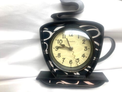 Vintage Westclox Coffee Cup Wall Clock Kitchen Cafe Clock