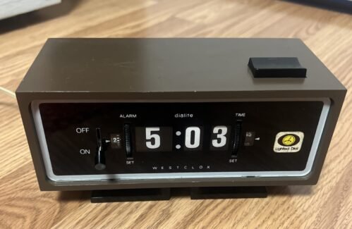 Vintage WESTCLOX DIGITAL ROLLING STYLE ALARM CLOCK 70's USA S 38-B #20380