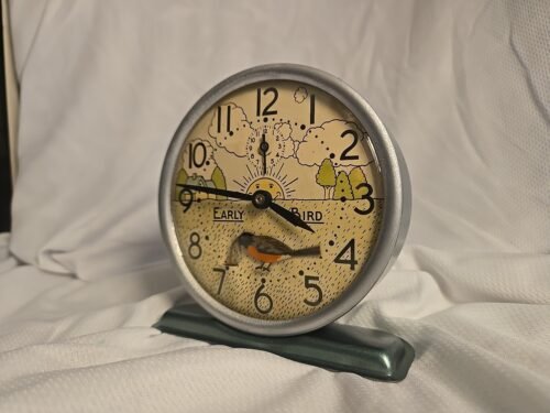 Vintage Westclox Early Bird Animated Alarm Clock 1950s Near Mint To Mint