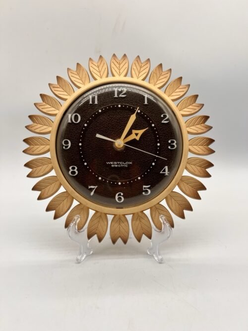 Vintage Westclox Electric Wall Clock Sunflower 9 1/2” Works Tested